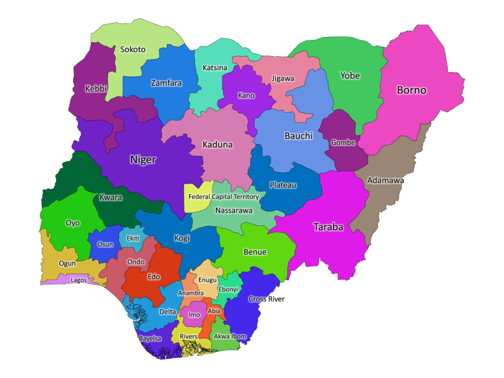 Nigeria Labeled Map Labeled Maps