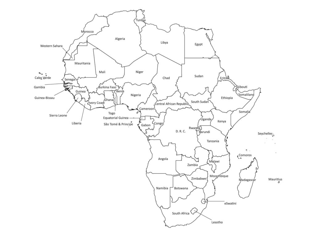 Africa labeled map | Labeled Maps