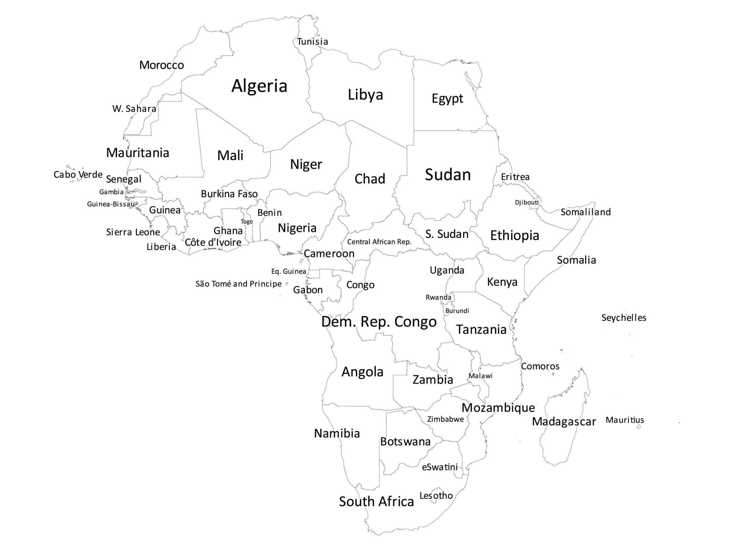 Africa labeled map | Labeled Maps