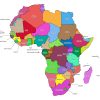 Colored labeled map of Africa with countries