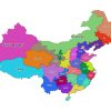 Colored labeled map of China