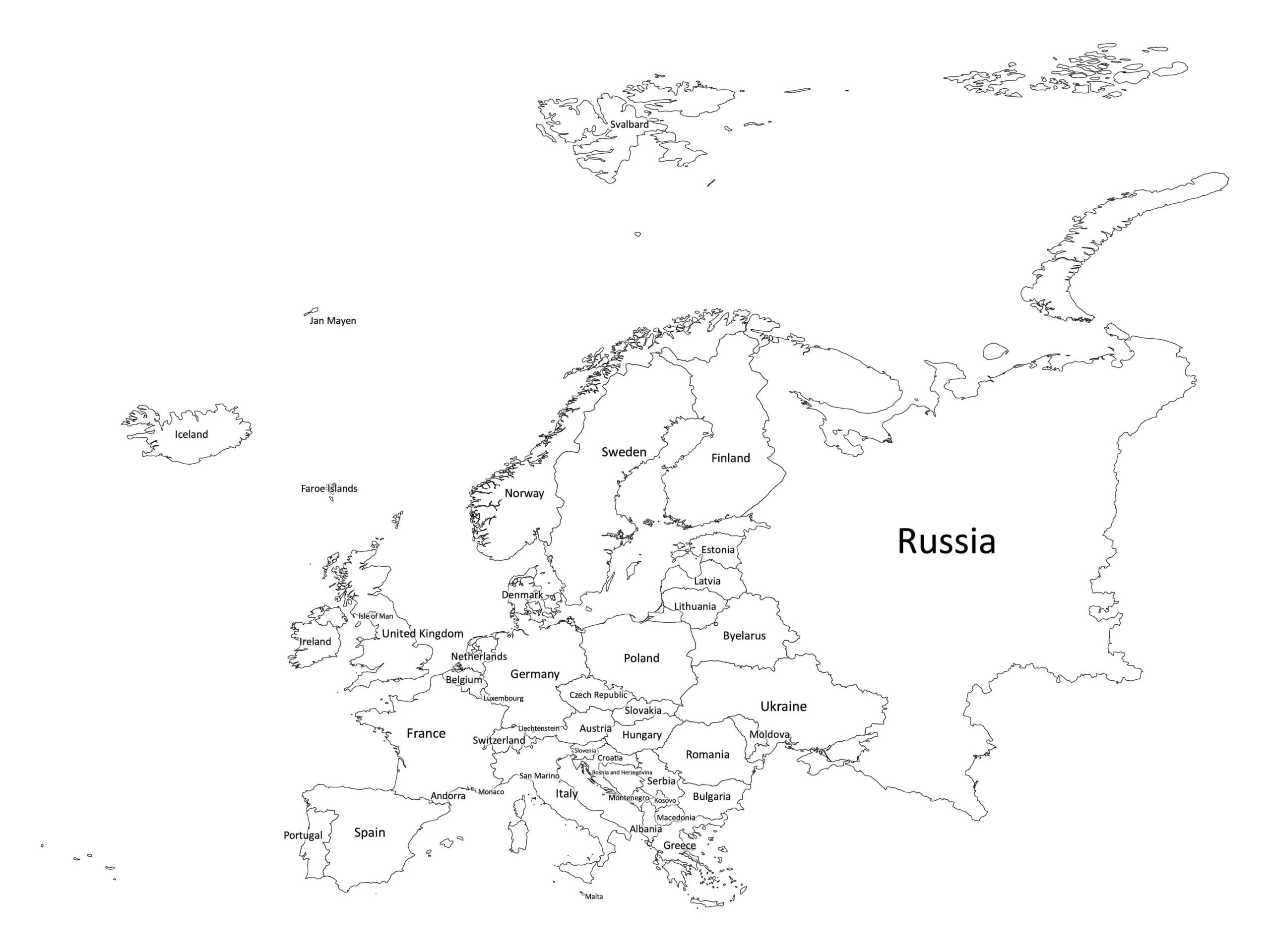 Europe labeled map | Labeled Maps