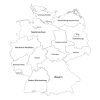 Black and white labeled map of Germany