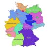 Colored labeled map of Germany