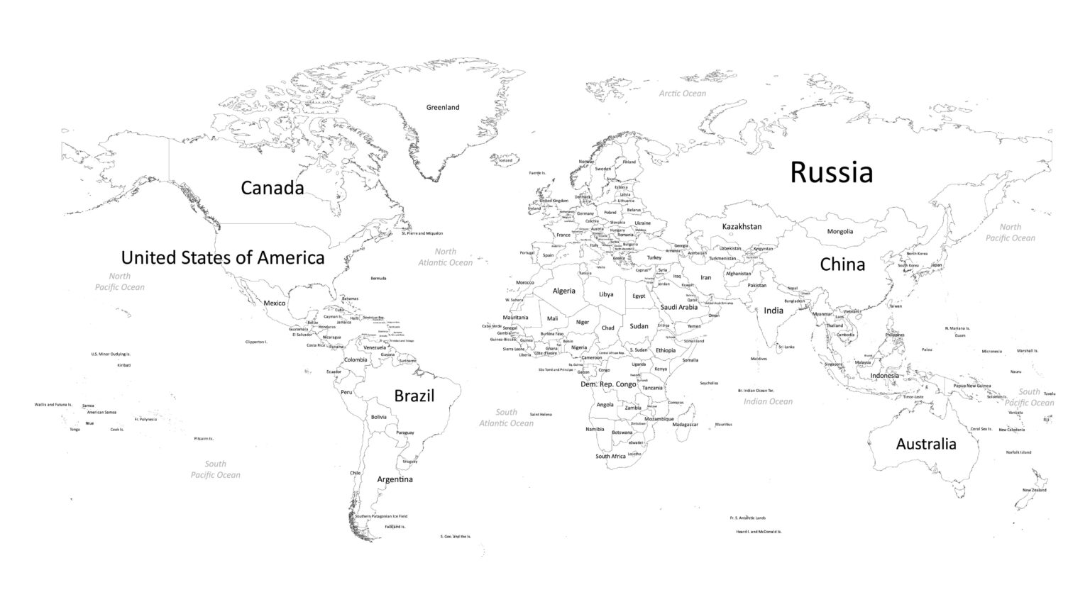 Labeled world map Labeled Maps Labeled world map Labeled Maps