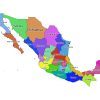 Colored labeled map of Mexico