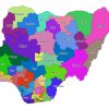 Colored labeled map of Nigeria