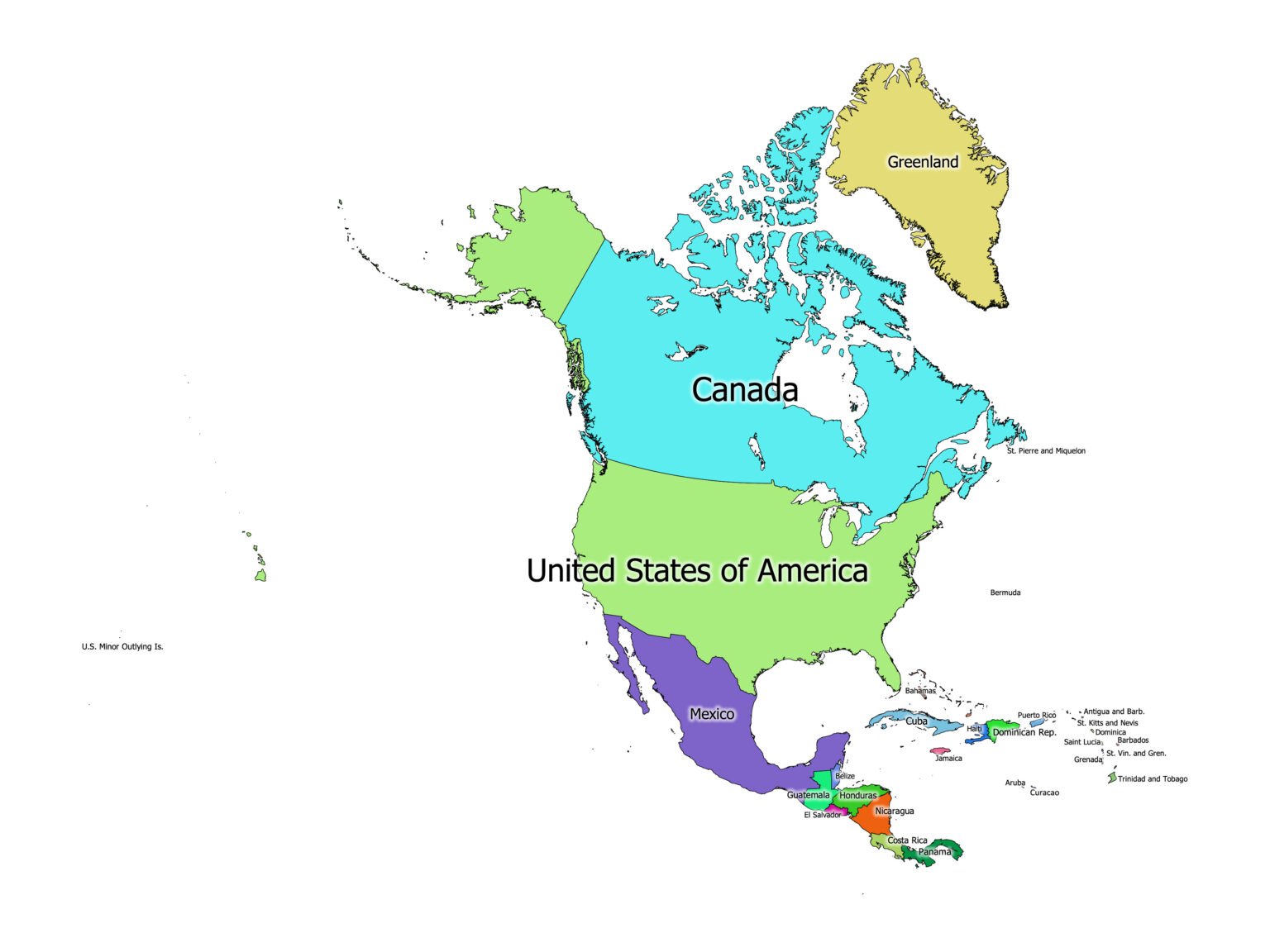 North America labeled map | Labeled Maps