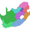 Colored labeled map of South Africa