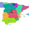 Colored labeled map of Spain