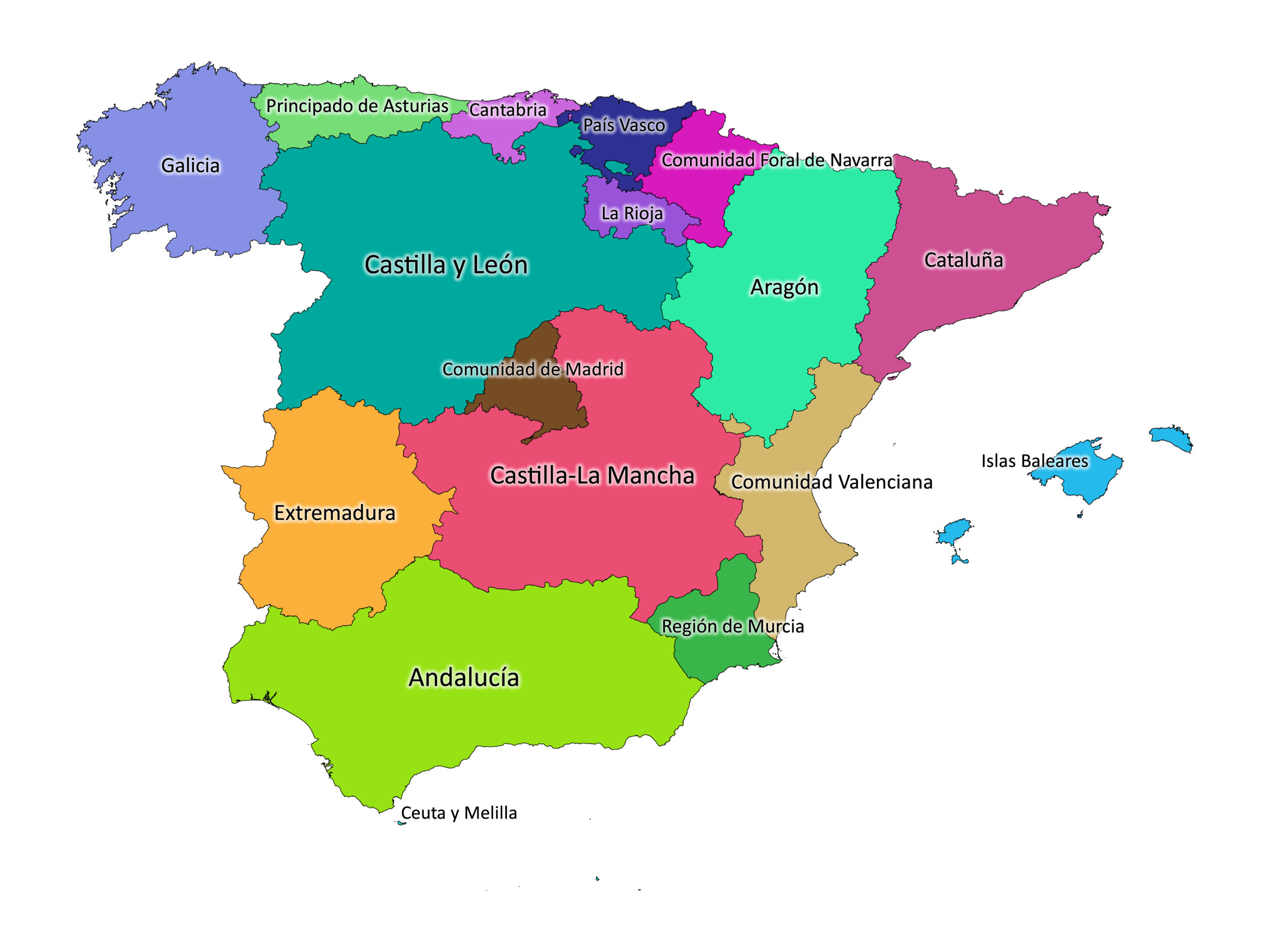 Spain labeled map | Labeled Maps