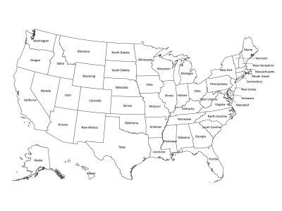 United States labeled map | Labeled Maps