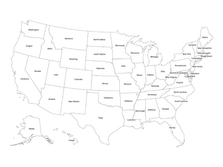 United States labeled map | Labeled Maps