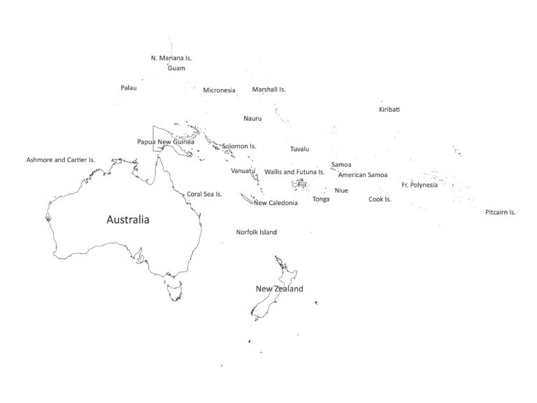 Oceania labeled map | Labeled Maps