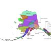 Colored labeled map of Alaska