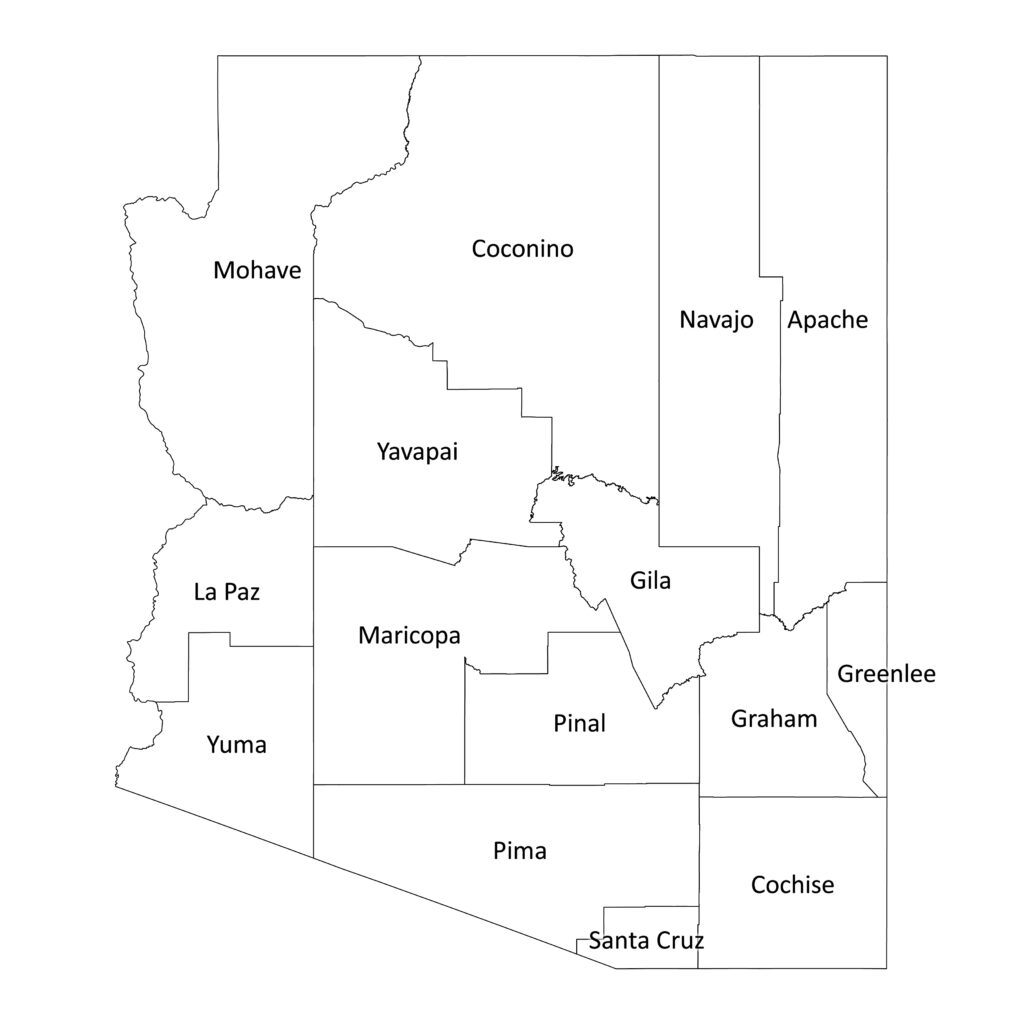 Arizona labeled map | Labeled Maps