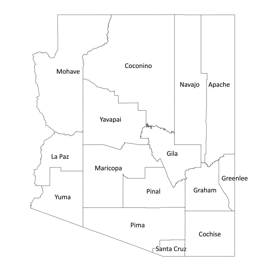 Arizona labeled map | Labeled Maps