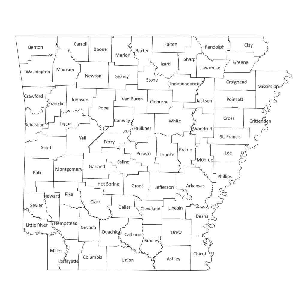 Arkansas labeled map | Labeled Maps