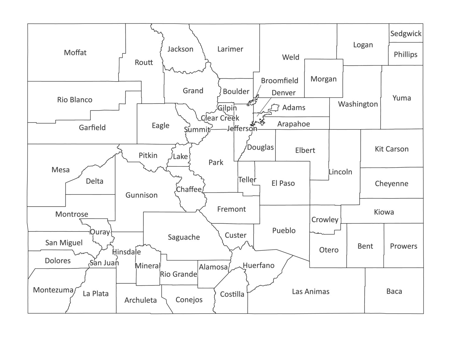 Colorado labeled map | Labeled Maps