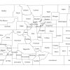 Black and white labeled map of Colorado with counties