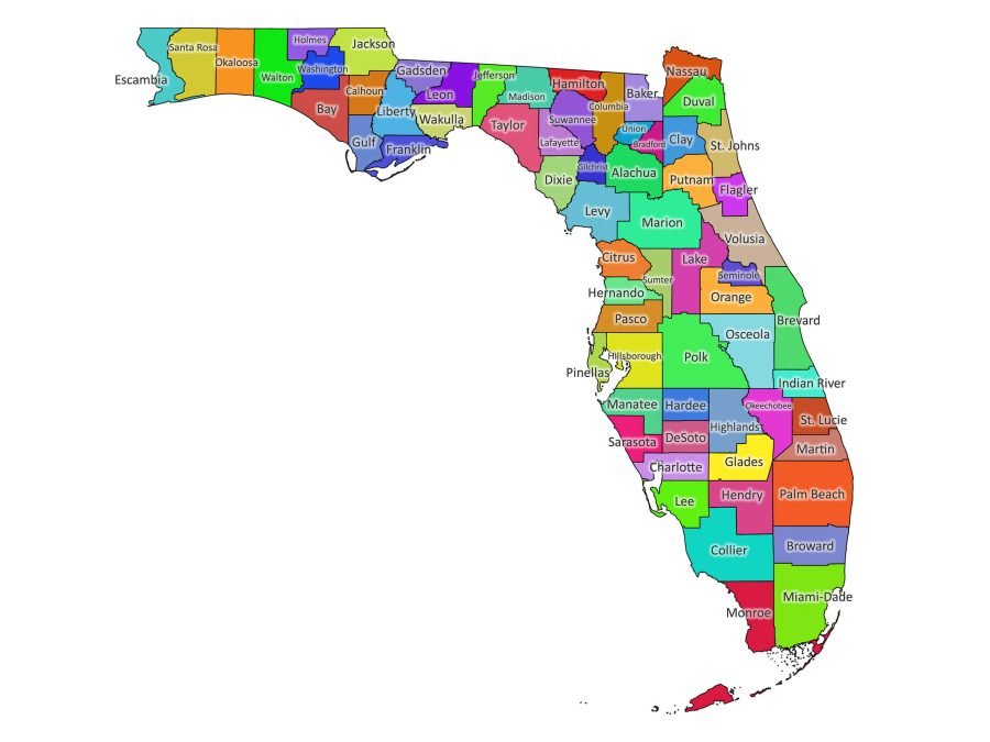 Florida Labeled Map Labeled Maps