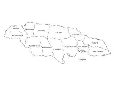 Labeled map of Jamaica | Labeled Maps