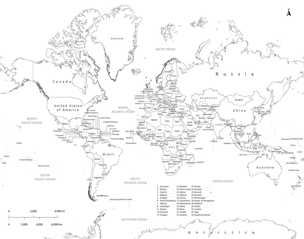 labeled world map pdf